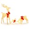 Christmas Reindeer Family 3-Piece LED Lighted White Buck Doe Fawn Indoor Outdoor